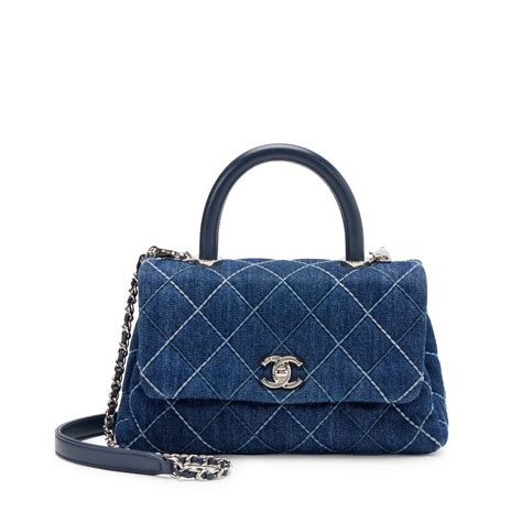 chanel coco handle denim|Chanel coco top handle medium.